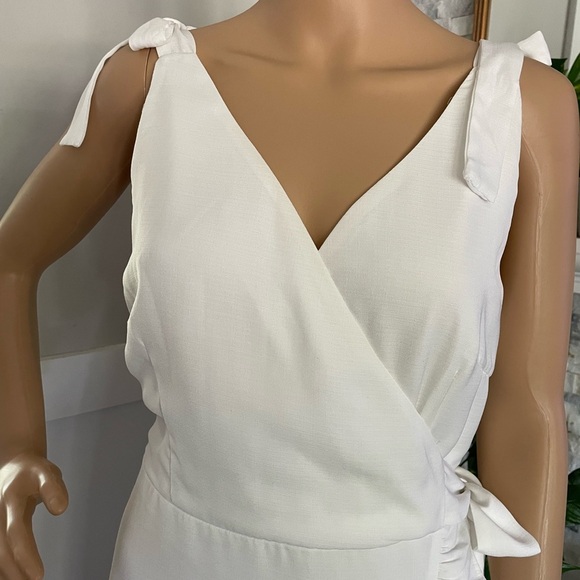 Two Sisters the Label Wrap Tied V Neck Ruffles Asymmetric Hem Dress Sz M (6) - Picture 5 of 11